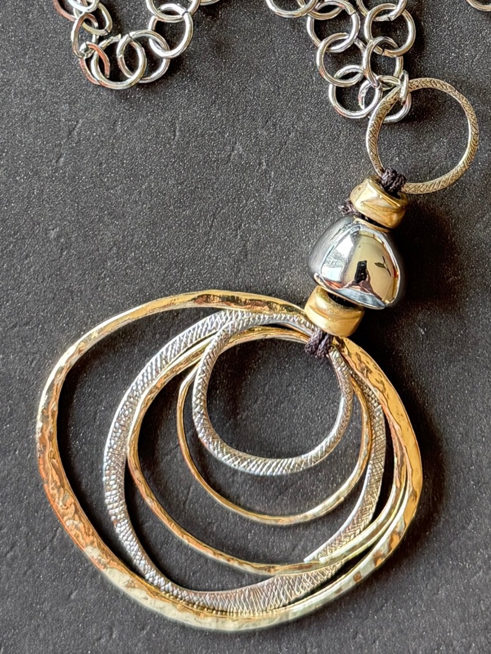 CHICO's Three Mixed Metal Geometric Statement Necklaces - Picture 6 of 12